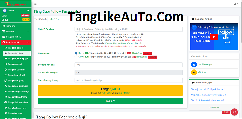 Dịch vụ tăng follow Facebook uy tín